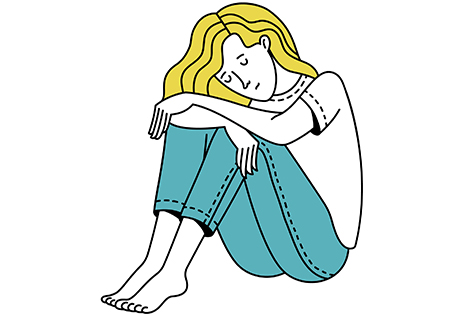 sad girl illustration
