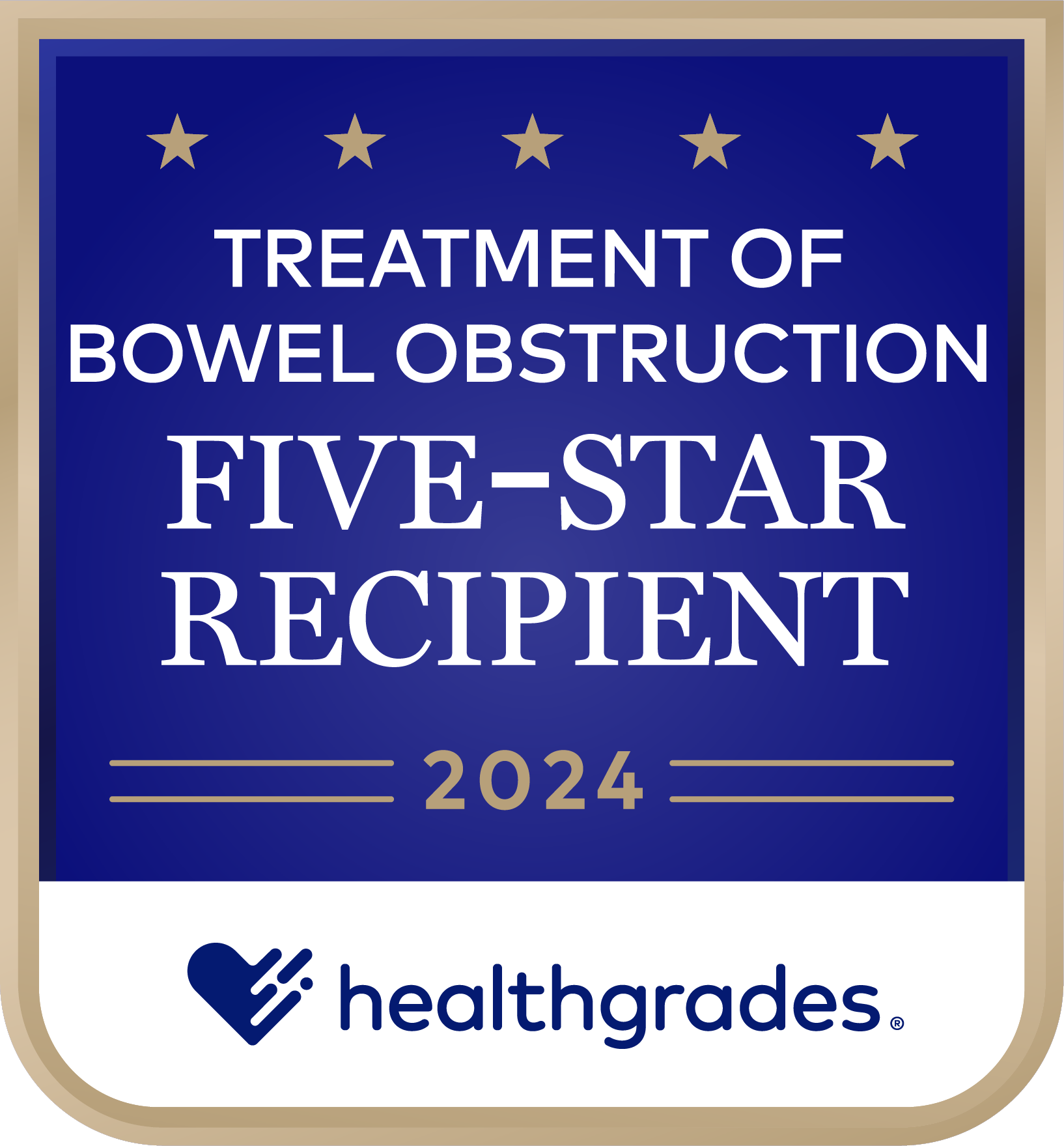 Healthgrades Treatment of Bowel Obstruction for 5 Years in a Row (2020