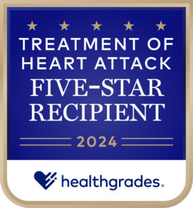 Healthgrades Five-Star Recipient for Treatment of Heart Attack for 6 Years in a Row (2019-2024)