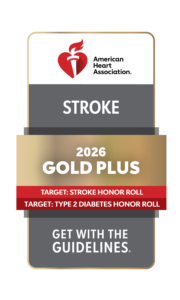 Get With The Guidelines®-Stroke Gold Plus with Target: Stroke Honor Roll and Target: Type 2 Diabetes Honor Roll (2021-2023, 2025, 2026)